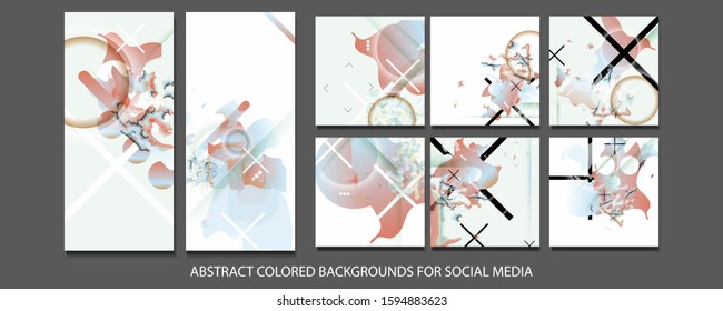 Abstract social media template art background. Futuristic vector illustration