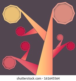 Abstract Social Media Tree shape with rounded frames vector 