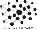 Abstract social network connection. Connecting network tech ai element isolated on white background