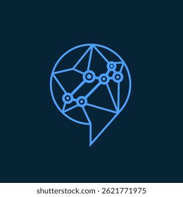Abstract Social Network Logo with Speech Bubble and Interlinked Lines