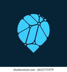 Abstract Social Network Logo with Speech Bubble and Interlinked Lines