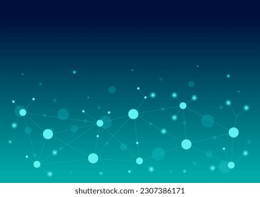 Abstract Social Network Vector Illustration with Polygonal Circles Shapes, Molecules Technology and Connecting Dots or Lines in Hand Drawn Templates