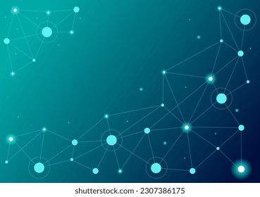 Abstract Social Network Vector Illustration with Polygonal Circles Shapes, Molecules Technology and Connecting Dots or Lines in Hand Drawn Templates