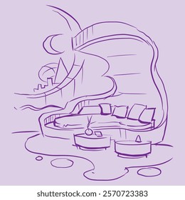 Abstract of sofa seat vector for illustration, card, decoration
