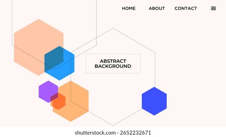 ABSTRACT SOFT BACKGROUND COLORFUL DESIGN WITH HEXAGON GEOMETRIC SHAPES VECTOR TEMPLATE GOOD FOR MODERN WEBSITE, WALLPAPER, COVER DESIGN 