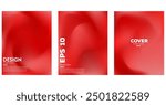 Abstract and soft background cover design. Set of nude red gradient posters. Abstract light, in eps 10