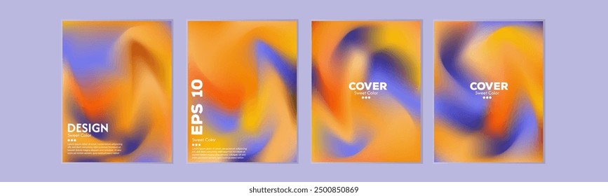 Diseño de cubierta de fondo Abstractas y suave. Establezca el gradiente del cartel de dominación naranja de la combinación púrpura. Luz Abstractas, en EPS 10
