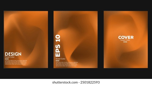 Abstract and soft background cover design. Peanut brown color gradient poster set. Abstract light, in eps 10