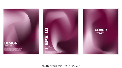 Diseño de cubierta de fondo Abstractas y suave. Conjunto de póster de gradiente de color caramelo. Luz Abstractas, en EPS 10