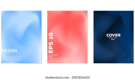 Diseño de cubierta de fondo Abstractas y suave. Conjunto de póster de gradiente ondulado. brillante elegante abstracto, en eps 10