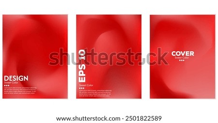 Abstract and soft background cover design. Set of nude red gradient posters. Abstract light, in eps 10
