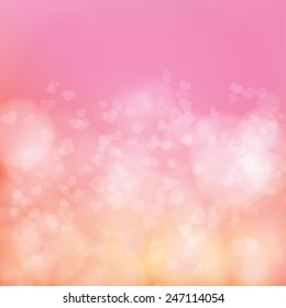 Abstract soft background with hearts