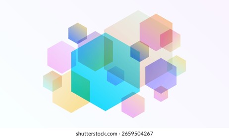 FUNDO MACIO ABSTRATO COM FORMAS GEOMÉTRICAS HEXÁGONO GRADIENTE COLORIDO DESIGN VETOR MODELO BOM PARA SITE MODERNO, PAPEL DE PAREDE, DESIGN DE CAPA