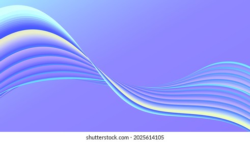 Resumen de fondo azul suave con curva de cinta retorcida, elemento de diseño gráfico