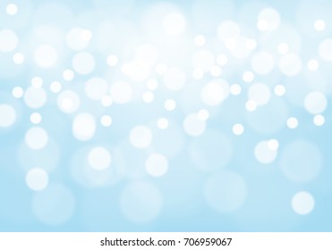 Abstract soft blue bokeh light background vector illustration.