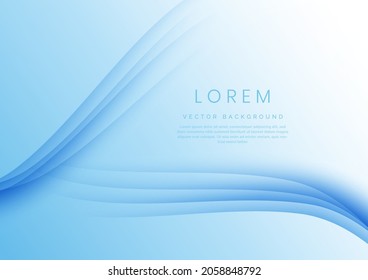 Resumen del fondo de la plantilla de la curva azul suave con espacio para el texto. Puede usar para publicidad, afiche, plantilla, presentación comercial. Ilustración del vector