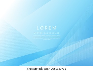 Abstract soft blue geometric diagonal overlay layer background. You can use for ad, poster, template, business presentation. Vector illustration