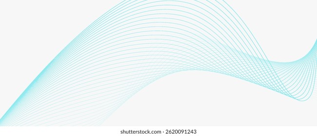 Abstract soft blue glowing wave curved lines background. Digital frequency track equalizer. Vector Eps10