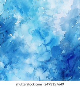 abstract soft blue vector illustration in watercolor style