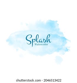 Abstract soft blue watercolor splash design background vector