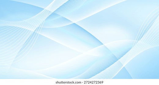 Abstrato ondulado azul suave com luz borrada linhas curvas fundo