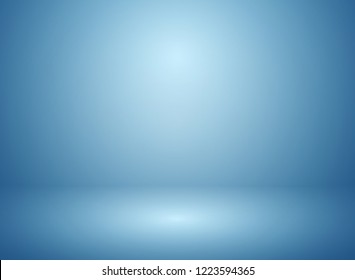 Abstract soft blur of gradient blue studio and wall background. vector eps10