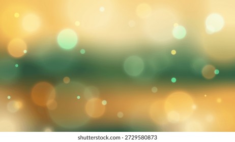 Abstractas bokeh borroso suave con oro cálido y refrescantes acentos de color verde azulado con luces mágicas y elegantes texturas brillantes para Anuncios de Web