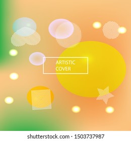 Abstract soft color background. Creative backdrop with colored bubbles and white shapes. Vector illustration elements. Pink modern screen effective design for user interface.