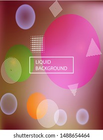 Abstract soft color background. Dynamic backdrop with colored bubbles and white shapes. Vector illustration art. Pink modern screen effective design for user interface.