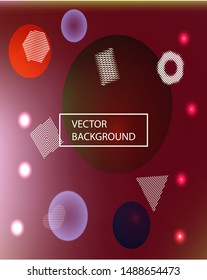 Abstract soft color background. Dynamic backdrop with colored bubbles and white shapes. Vector illustration pastel. Red modern screen effective design for user interface.