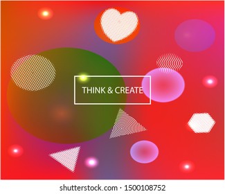 Abstract soft color background. Dynamic backdrop with colored bubbles and white shapes. Vector illustration flyer. Red modern screen effective design for user interface.