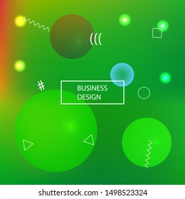 Abstract soft color background. Flat backdrop with colored bubbles and white shapes. Vector illustration texture. Green modern screen effective design for user interface.