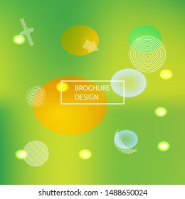 Abstract soft color background. Fluid backdrop with colored bubbles and white shapes. Vector illustration concept. Green modern screen effective design for user interface.
