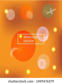 Abstract soft color background. Fresh backdrop with colored bubbles and white shapes. Vector illustration vintage. Orange modern screen effective design for user interface.