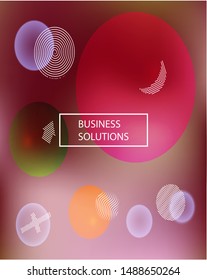 Abstract soft color background. Futuristic backdrop with colored bubbles and white shapes. Vector illustration layout. Pink modern screen effective design for user interface.