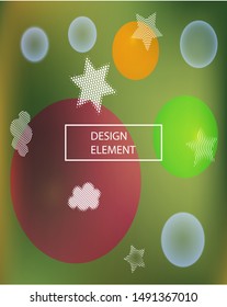 Abstract soft color background. Liquid backdrop with colored bubbles and white shapes. Vector illustration pastel. Green modern screen effective design for user interface.