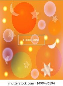Abstract soft color background. Minimal backdrop with colored bubbles and white shapes. Vector illustration layout. Orange modern screen effective design for user interface.