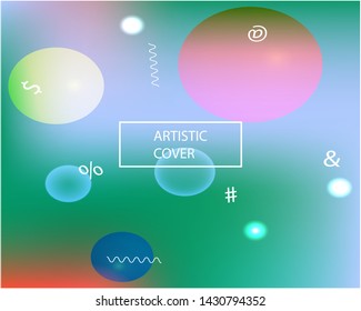 Abstract soft color background. Vector illustration flyer. Simple backdrop with bright rainbow colors. Green modern screen effective design for user interface.