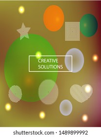 Abstract soft color background. Vector illustration pastel. Commercial backdrop with colored bubbles and white shapes. Green modern screen effective design for user interface.