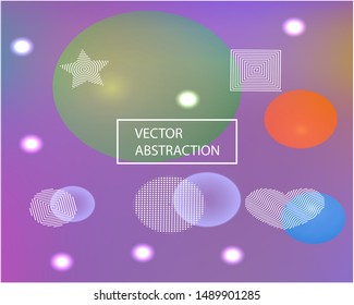 Abstract soft color background. Vector illustration pastel. Liquid backdrop with colored bubbles and white shapes. Violet modern screen effective design for user interface.