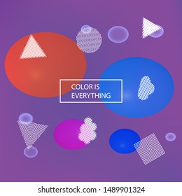 Abstract soft color background. Vector illustration theme. Creative backdrop with colored bubbles and white shapes. Violet modern screen effective design for user interface.