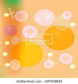 Abstract soft color background. Vector illustration elements. Commercial backdrop with colored bubbles and white shapes. Pink modern screen effective design for user interface.