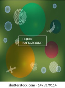 Abstract soft color background. Vector illustration vintage. Commercial backdrop with colored bubbles and white shapes. Green modern screen effective design for user interface.