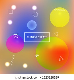 Abstract soft color background. Vector illustration vintage. Vibrant backdrop with colored bubbles and white shapes. Orange modern screen effective design for user interface.