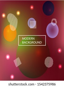 Abstract soft color background. Vector illustration art. Vibrant backdrop with colored bubbles and white shapes. Green modern screen effective design for user interface.