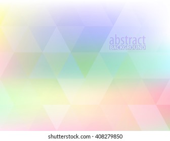 Abstract soft color blurred light background with triangles. Vector graphic pattern