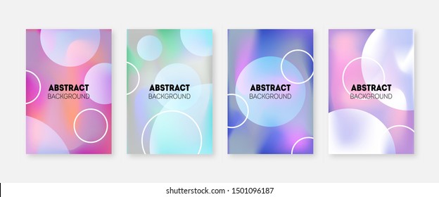 Abstract soft color gradient cover set. Vector geometric circles
