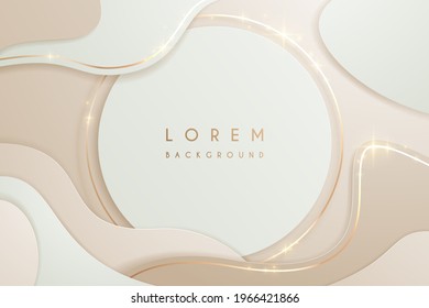 Abstract soft color layered background and gold lines