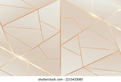 Abstract soft color layered background with luxury gold lines