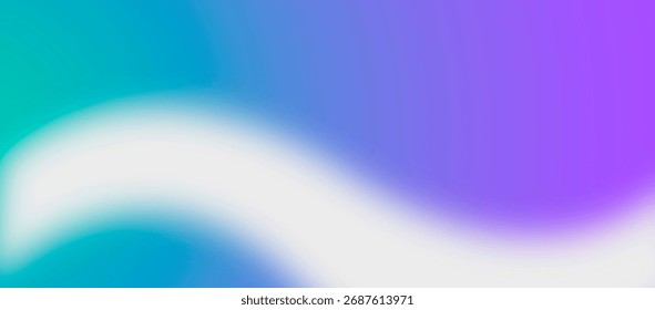 
An abstract, soft color-blended background featuring a wavy white blur across a cyan and purple gradient with soft edges.